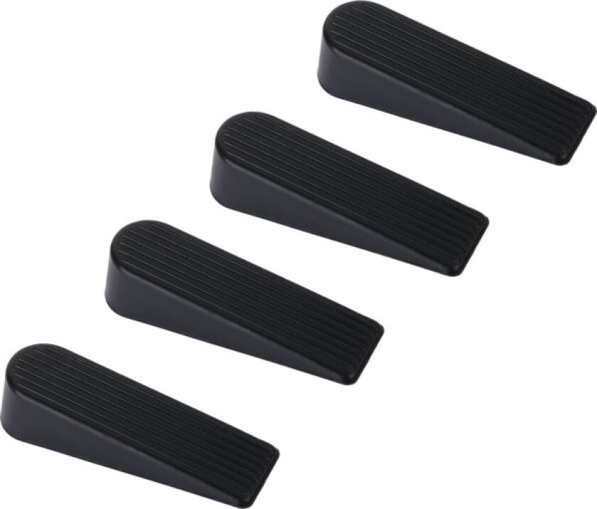 Dørstopper, 4-pak gummidørstopper oppgradert dørstopper, 100 % silikon, ikke-giftig, luktfri, svart