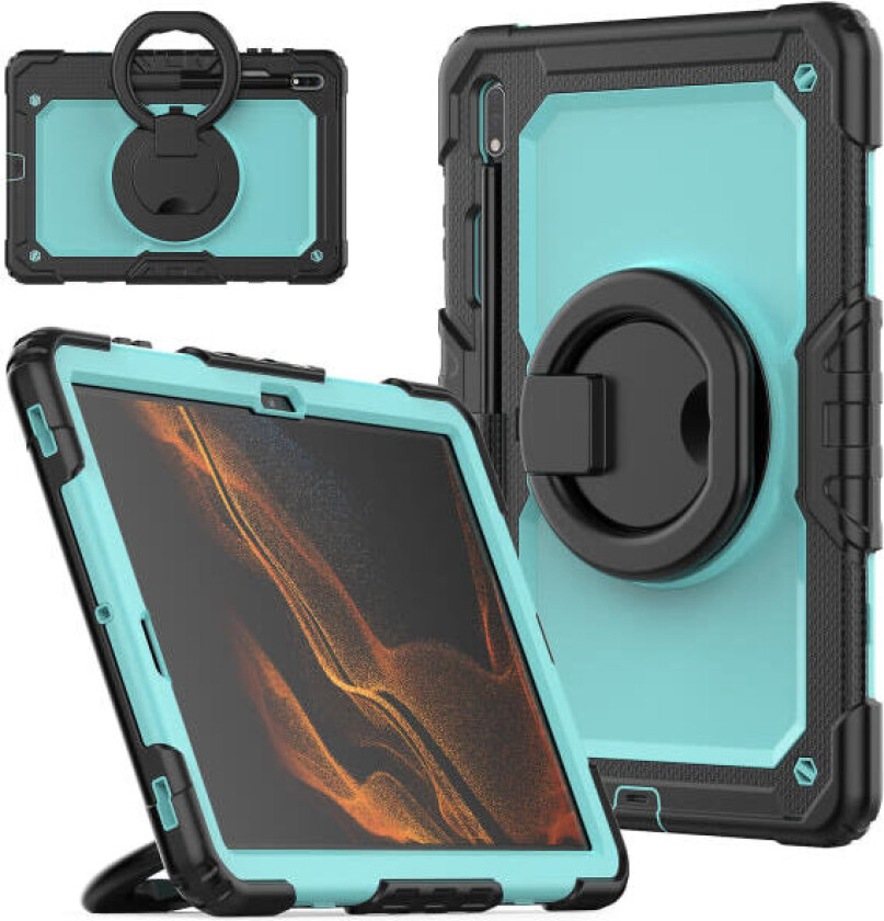 För Samsung Tab S7 Plus T970 / T975 (2020) / Tab S7 Fe (2021) Anti-drop Tablet Case Hårt PC + Case med bör Black Baby Blue PC none