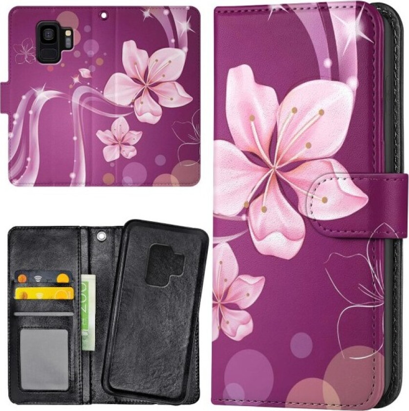 Samsung Galaxy S9 - Lommebok Deksel Hvit Blomst