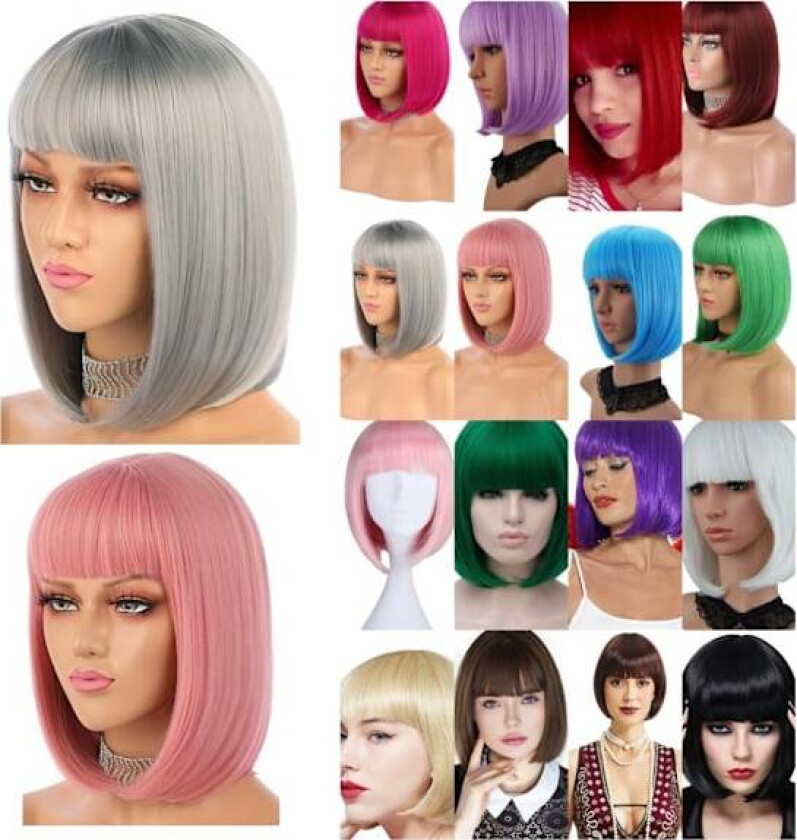 Syntetisk parykk for Party, Pride, Parader og Cosplay Light pink