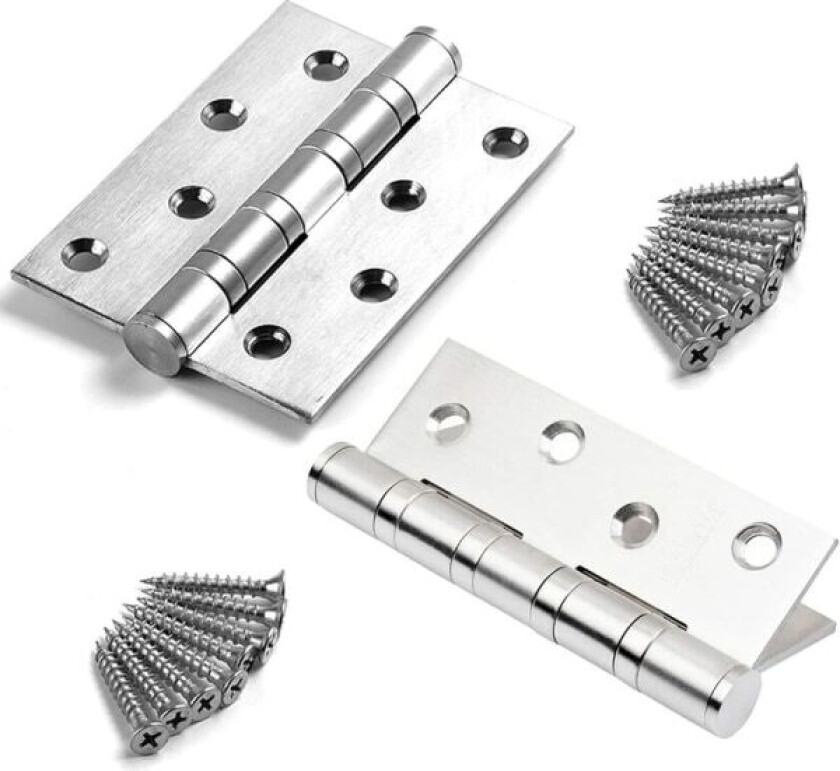Bilde av 2 stk kraftige dørhengsler, hengsler i rustfritt stål for utendørs bruk, hengsler i rustfritt stål for treddører, hjemmekontakter for møbelmaskinvare Cabi