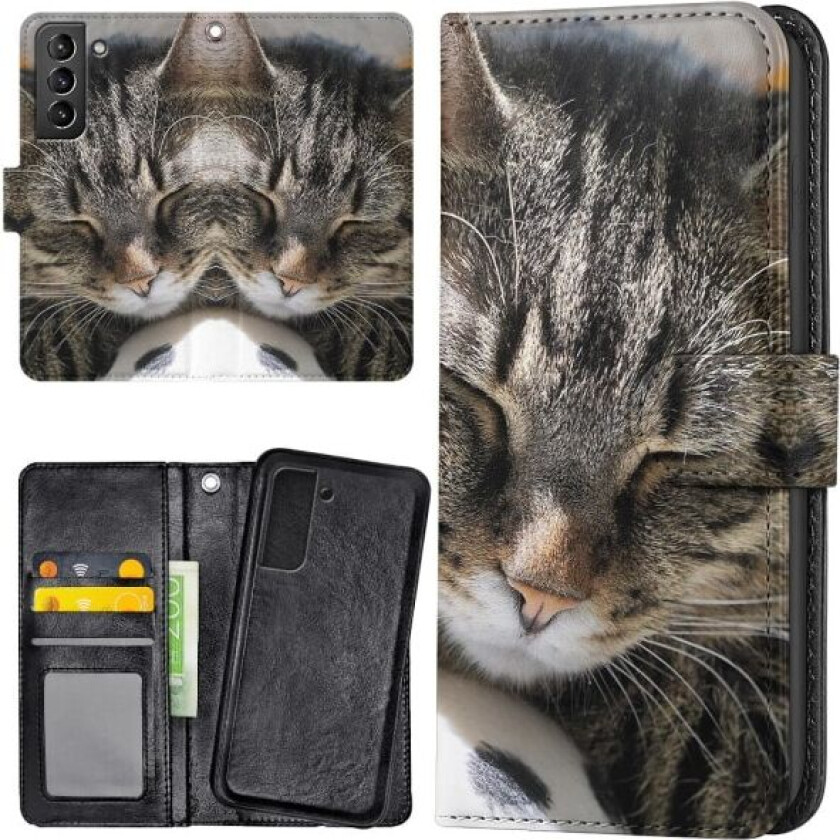 Samsung Galaxy S22 - Lommebok Deksel Sovende Katt Multicolor