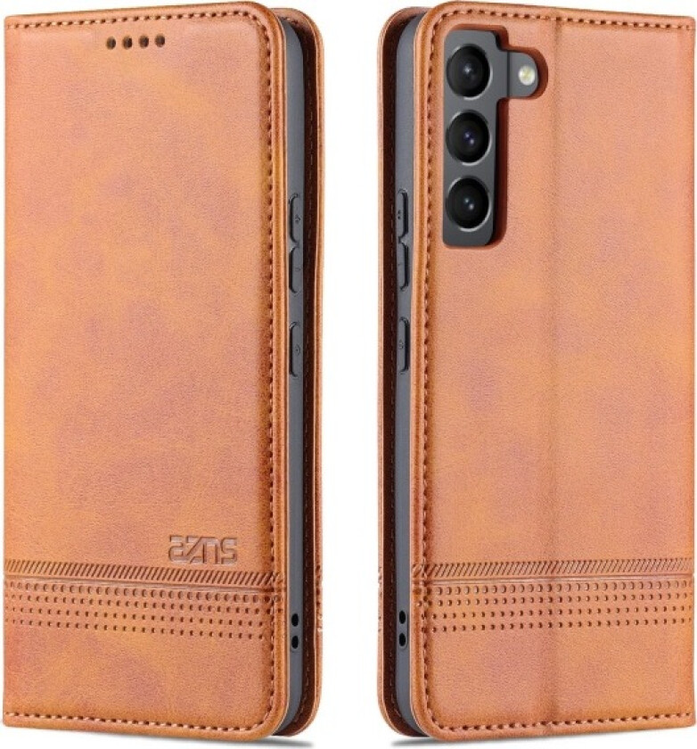 Praktisk lommebokdeksel - Samsung Galaxy S22 Brun