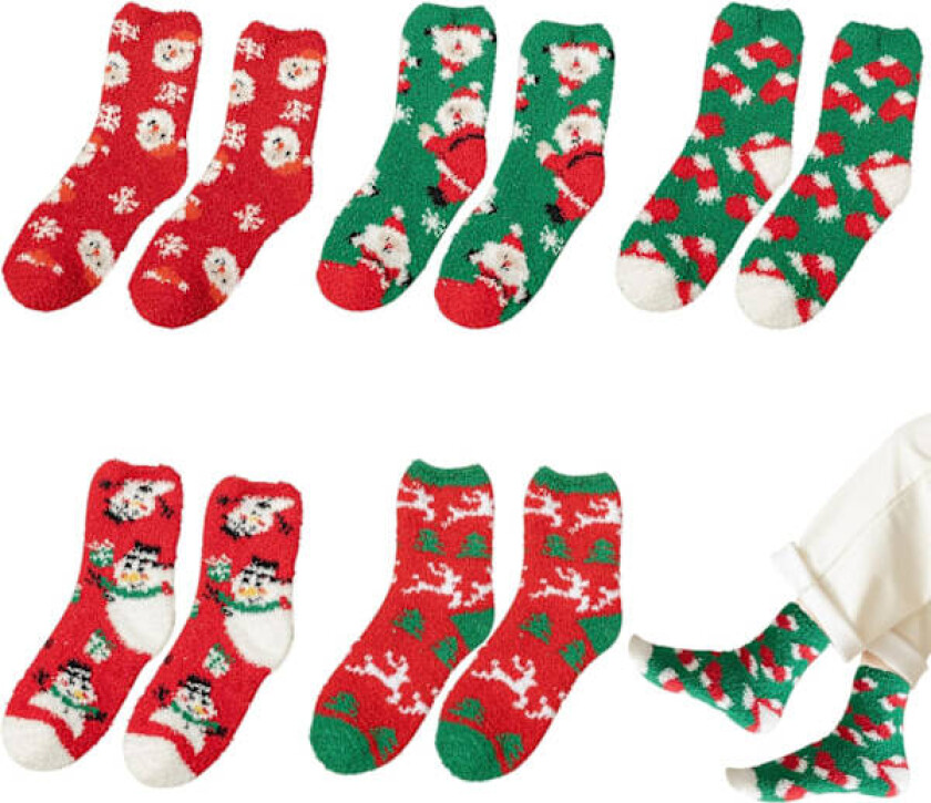 Jule-sokker unisex kvinner menn | koselige sokker jul & sokker adventskalender | glade sokker jul og julesokker Set 1 10