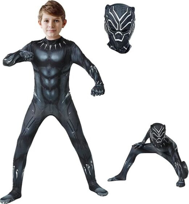 Bilde av 2022 Black Panther Bodysuit Cosplay Kostyme Festdrakt Jumpsuit Voksen Barn Halloween Kostyme -a 120(110-120CM)