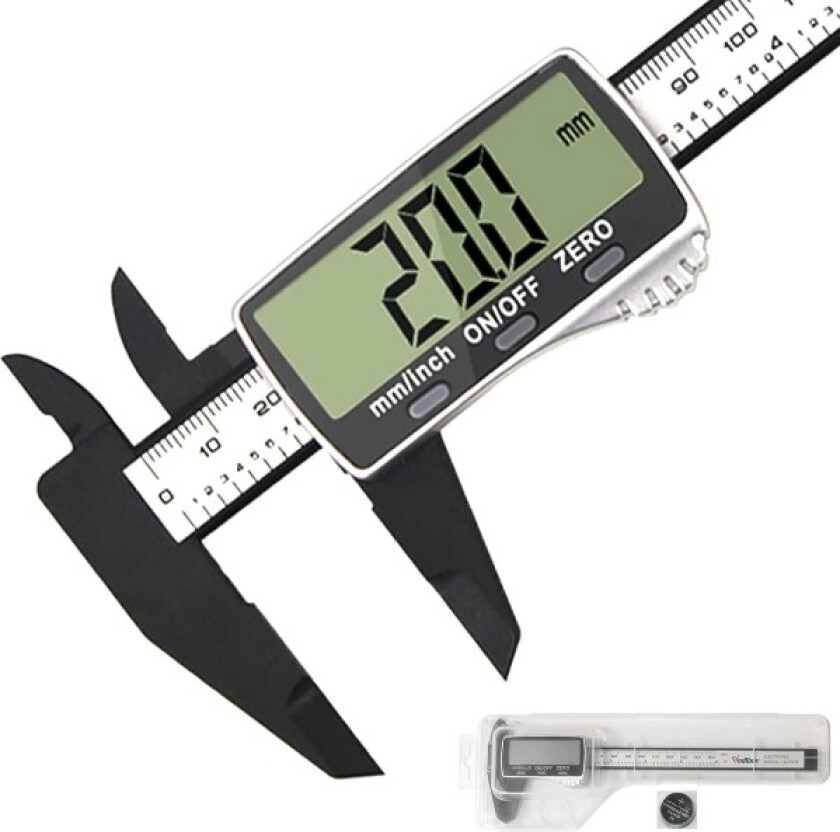 150 mm digitalt skyvelære, elektronisk skyvelære presisjons digitalt verktøy mikrometer stor LCD-skjerm
