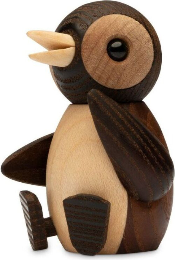 Snow Pingvinunge dekorasjon 7 cm Brun