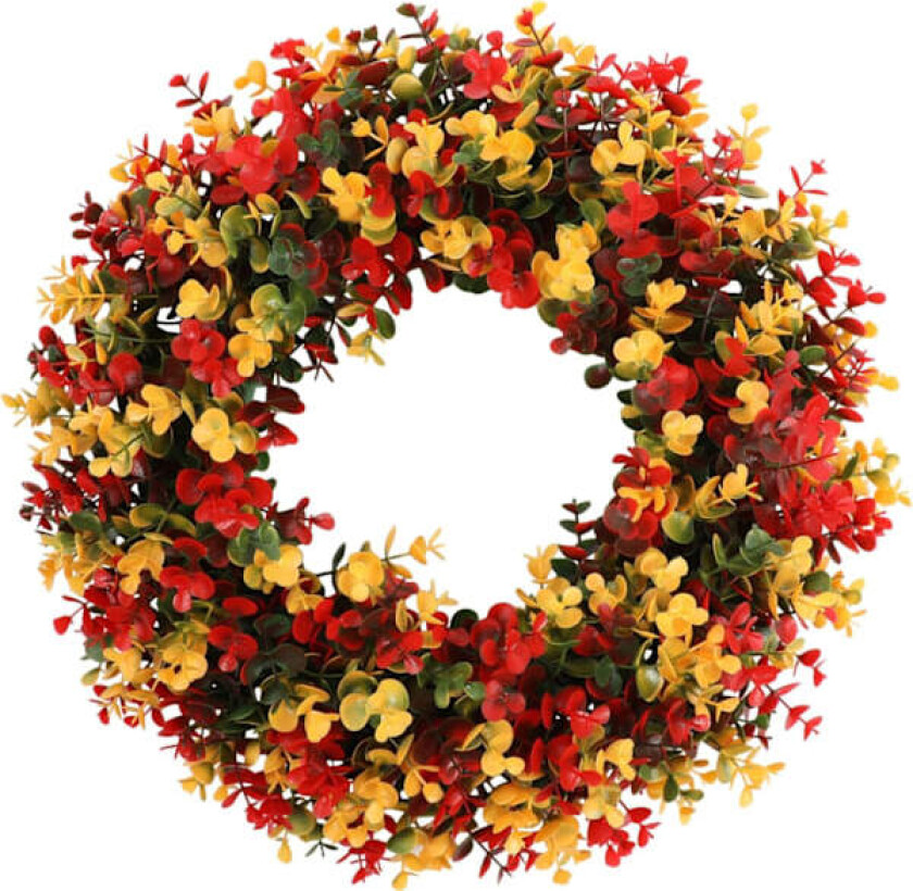 Høstkrans 19 tommer kunstig simulering blandede blader julekrans hengende realistisk høstkrans for inngangsdør veggvindu store kranser Stor Stor