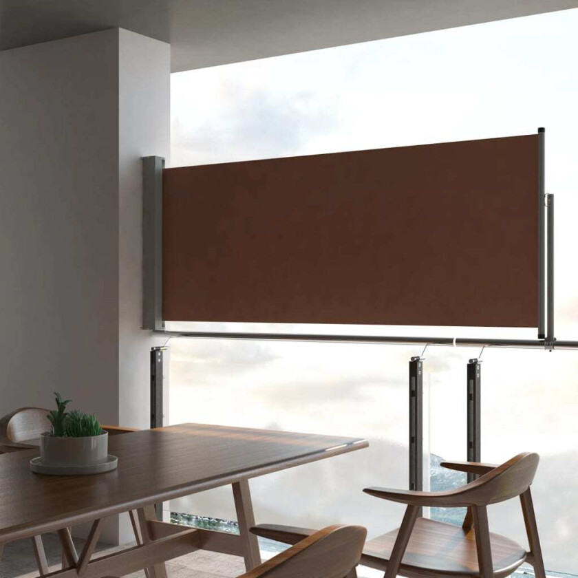 Uttrekkbar sidemarkise 100x300 cm brun