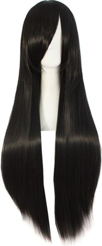 32\" 80cm Lang Rett Anime Kostyme Cosplay Parykk Parykk (Svart"