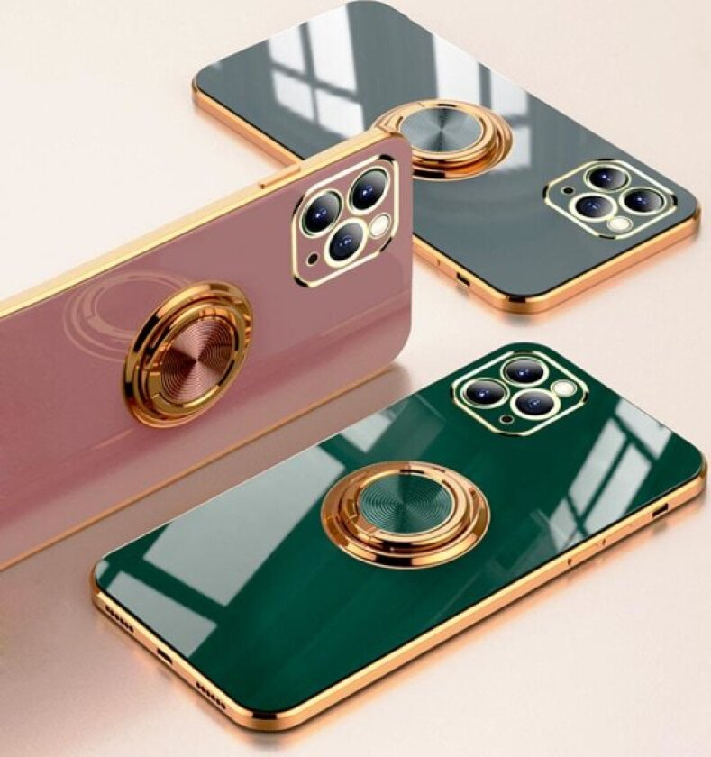 Luksuriøst stilig deksel iPhone 12 Pro Max med ringstativfunksjon Gull Blue one size