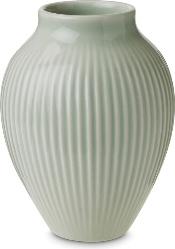 Knabstrup vase riller 12,5 cm Mintgrønn