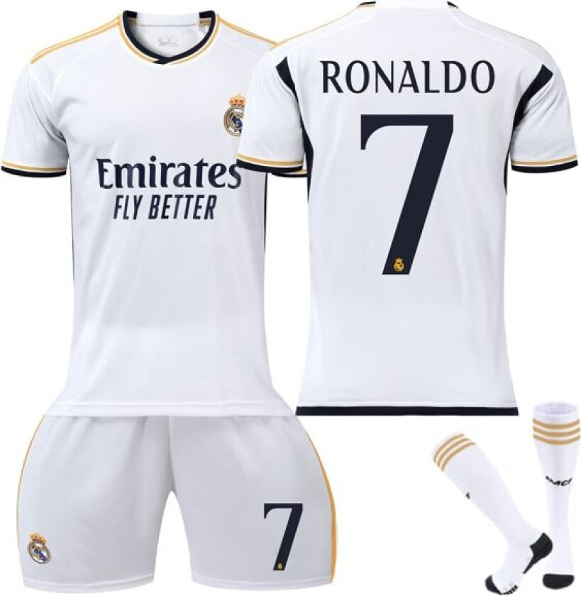 Real Madrid 23-24 sesong Ronaldo No.7 Fotballdrakt for voksne og barn, størrelse 28 (150-160 cm) 28(150-160cm)