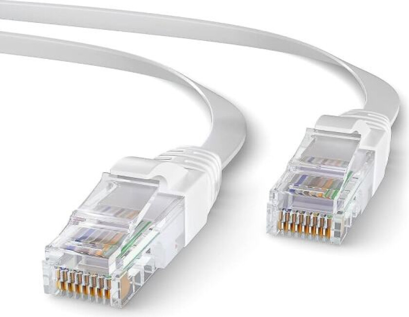 15m Cat 7 Ethernet-kabel Flat | Høyhastighets Ethernet-kabel | Bredbåndskabel | Lan-kabel | Nettverkskabel med Rj45-kontakt | Internettkabel Kompatibel