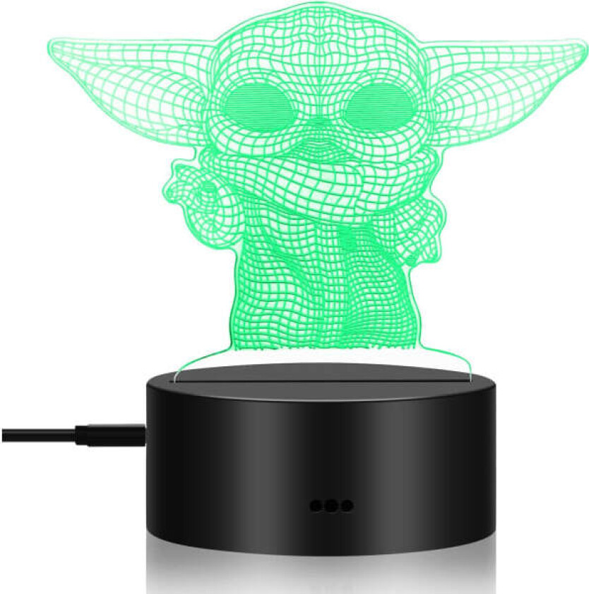 Baby Yoda leker 3D lampe Star Wars gave LED nattlampe 7 farger