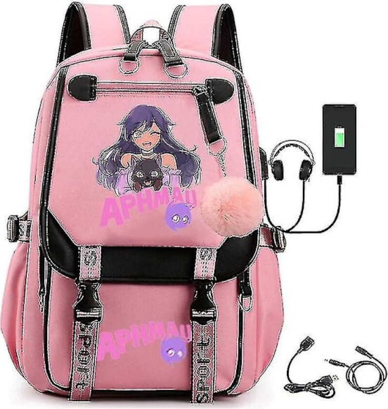 Aphmau Anime Ryggsekk 3d Trykt Tegneserie Oxford Vanntett Full Ball Usb Skolesekk Gutter Jenter Studenter Stor Kapasitet Ryggsekk-yvan 12