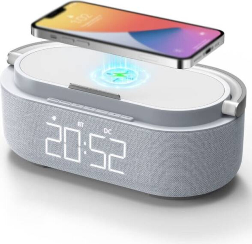 Radiovekkerklokke digital med trådløs lader Smart vekkerklokke