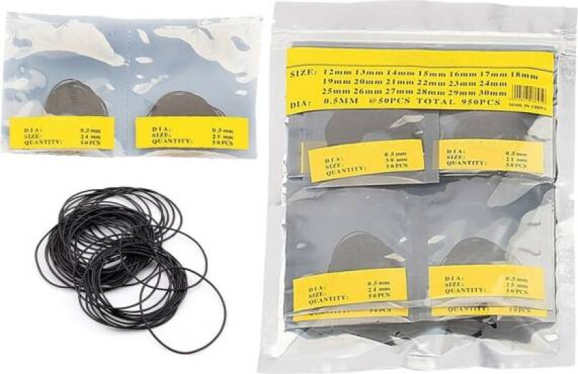 950 stk O-ring Watch Back Packning Gummitætningsbrikker Set Erstatning 12-30 mm 0,5 mm