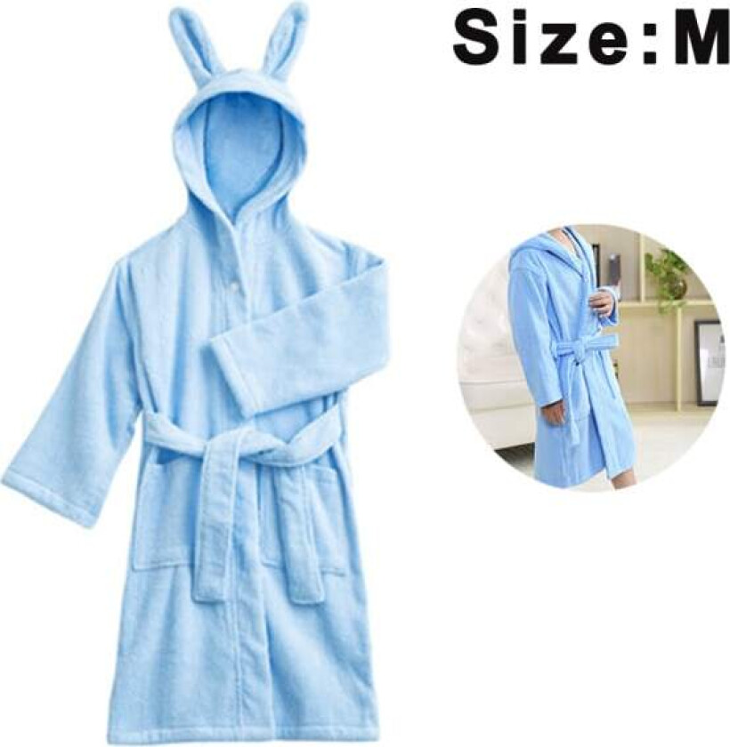 1 stk. Barnekåpe, Hettet Myk Terry Bomull Badekåpe for Jenter