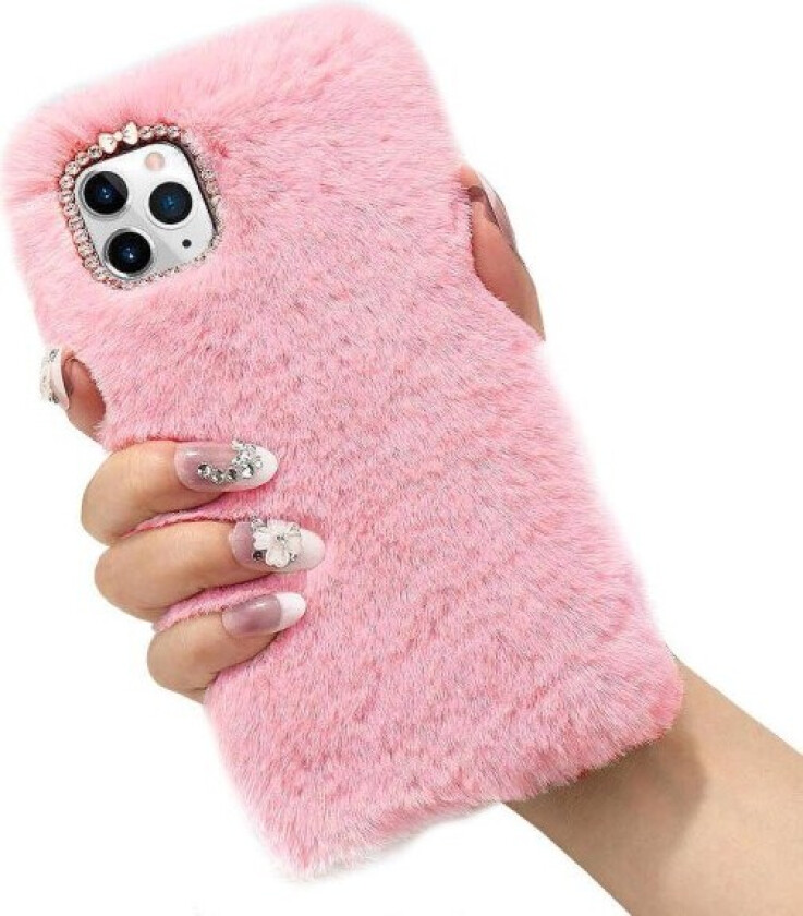 iPhone 12 / 12 Pro - Deksel/Mobildeksel - Fluffy Fur Pink