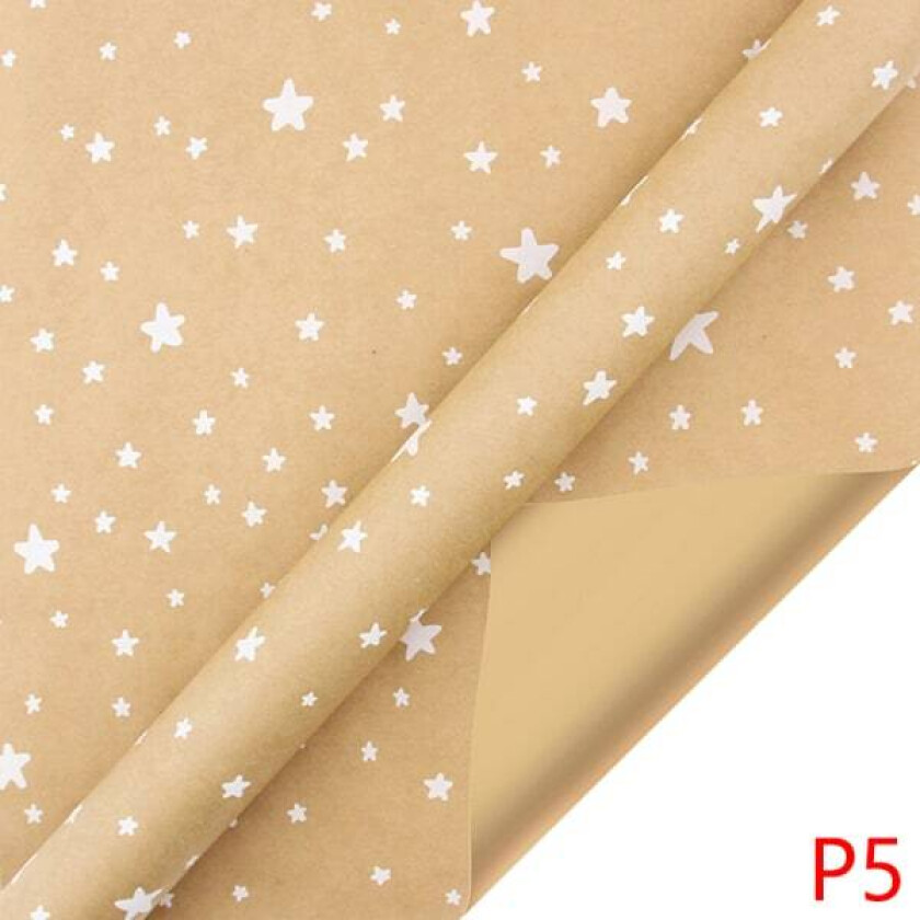 1. rull med 100*43 cm julegaveinnpakningspapir i håndverksstil, DIY gavepapir, gult 44*100 cm Yellow 44*100cm