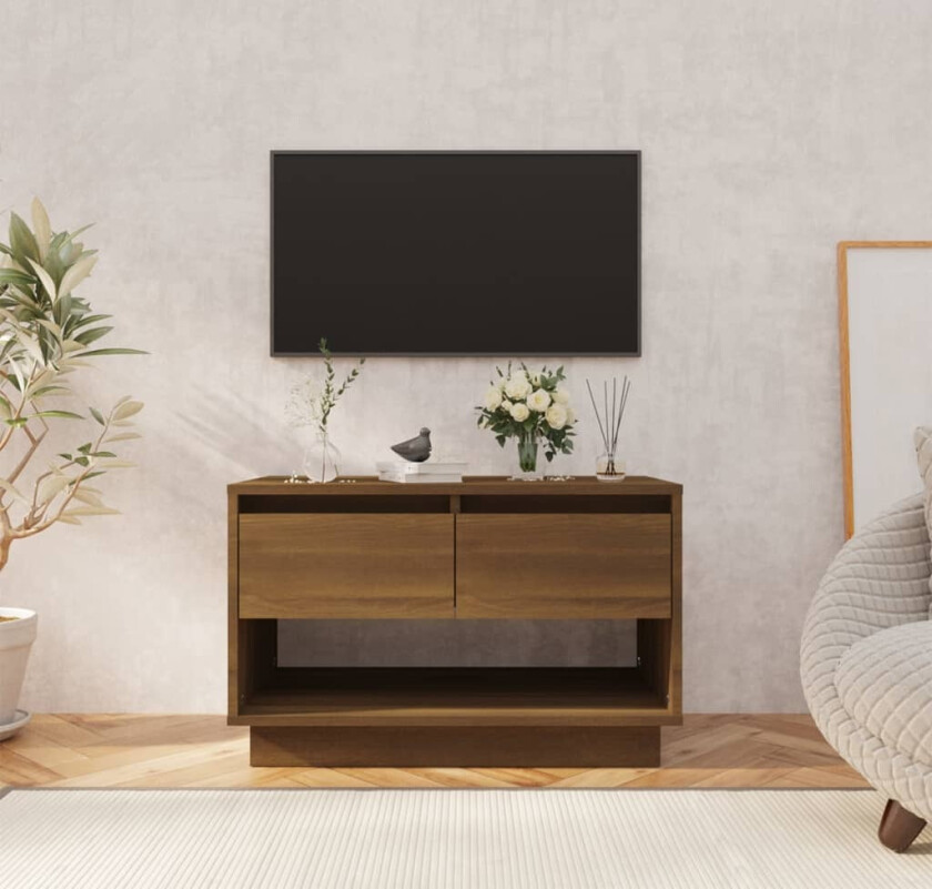 TV-benk brun eik 70x41x44 cm sponplate