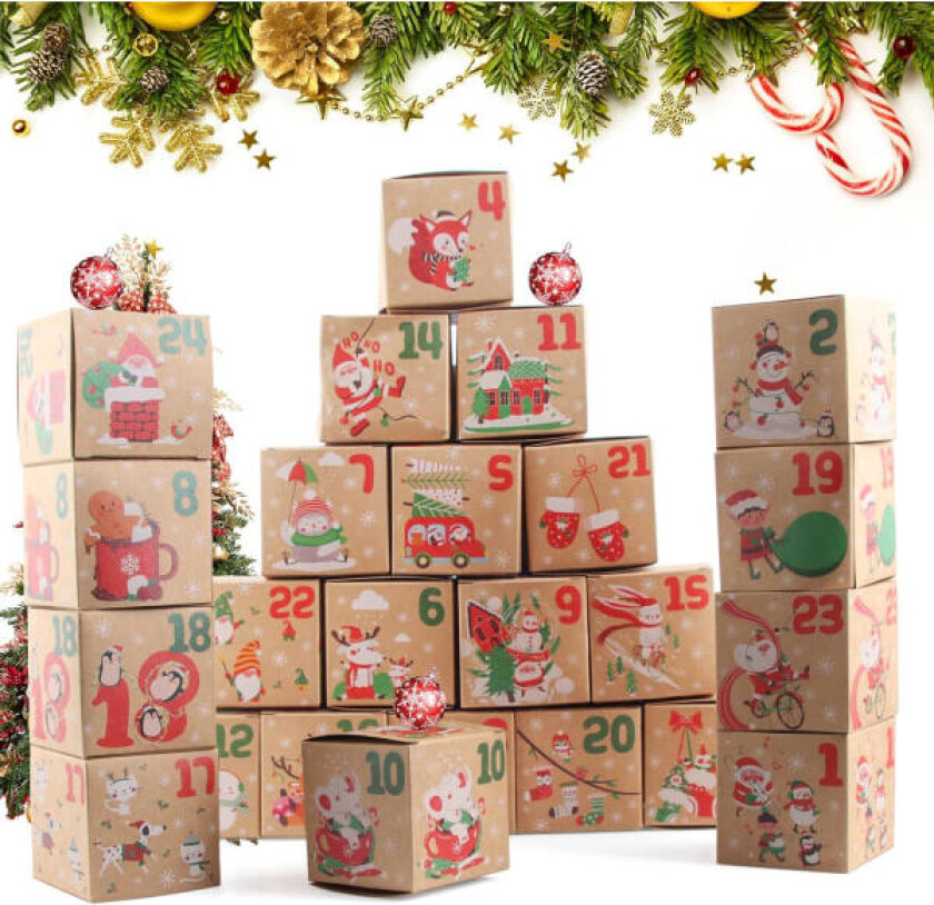 Adventskalenderbokser, 24 Adventskalender, Julekalenderboks, Adventsboks, DIY Adventskalender 2