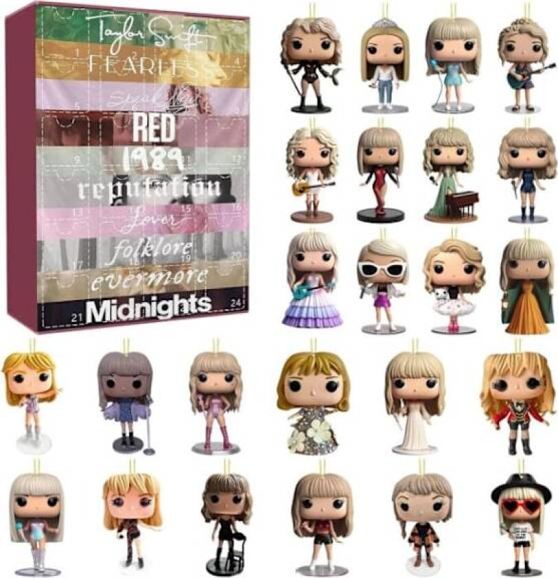Taylor Swift Julekalender 2024 - 24 Dagers Julekalender Nedtellingskalender Ornament Julepynt Gaveidé Musikkelsker B