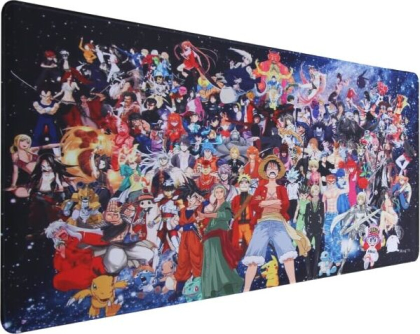 Gaming musematte, 900 x 400 mm stor musematte, Anime musematte, XXL musematte, Kontor skrivebordsmatte stor størrelse, Personlig design(UK02 x mix)