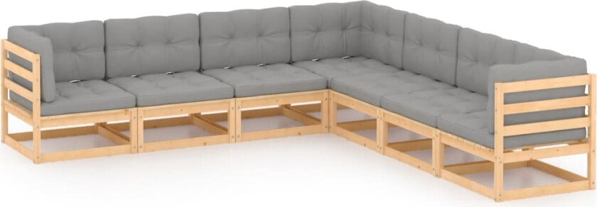 Hagesofagruppe med puter 7 deler heltre furu