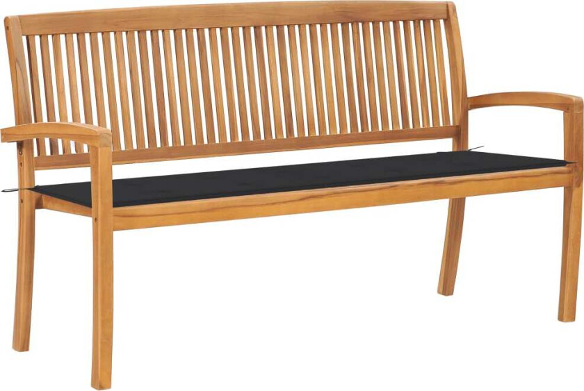 Stablebenk med pute 159 cm heltre teak