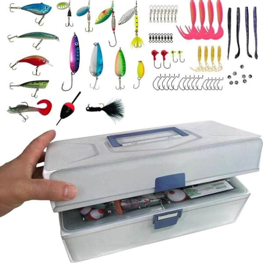 70-delt Fiske-Adventskalender 2024 for Voksne Menn, Tenåringer og Gutter, Fiske-Lure-Adventskalender, 100% Ny