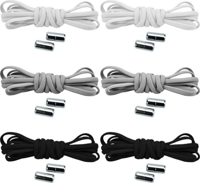 6 par elastiske skolisser med metallspenne uten knyting elastiske skolisser metallås skolisser metallknapp skolisser erstatningssko lisser for joggesko