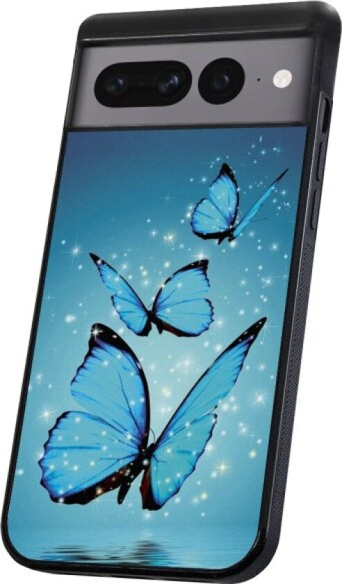 Google Pixel 7A - Deksel/Mobildeksel Glitrende Sommerfugler