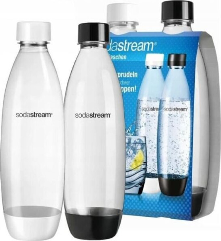 SodaStream PET-flasker 1 L svart+hvit Sikkerhet Topak