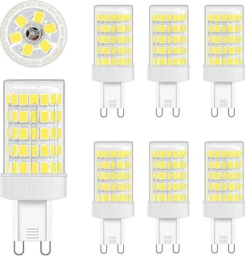 G9 LED-pære Kald Hvit, 10W G9-pære 6000K lyspære, 6-pakning