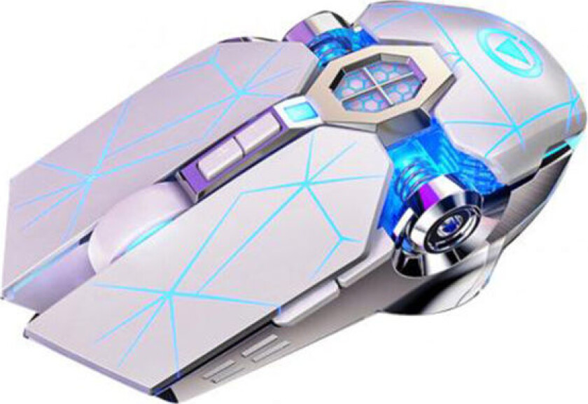 Ergonomisk Gamingmus (LED Belysning) Vit