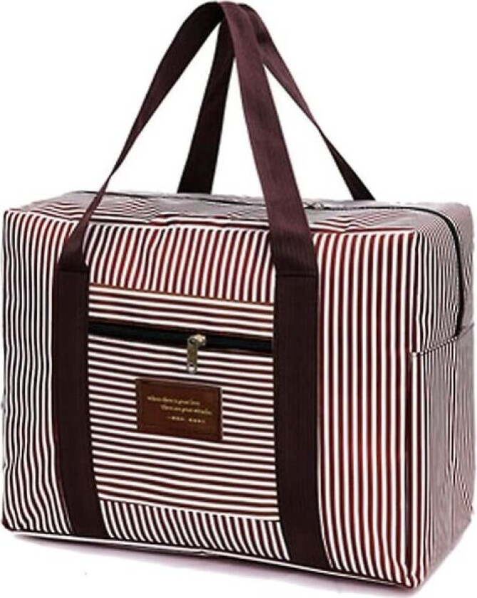 Ultralett nylon reiseveske sammenleggbar reiseveske flyvanntett oppbevaringsveske reise duffel bag (brun)