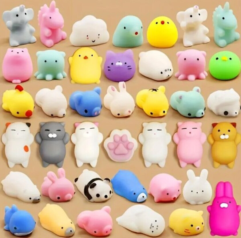 20 stk Mini Squishy Leke for Barn - Tilfeldige Dyr Mini Squishes - Bursdagsgave