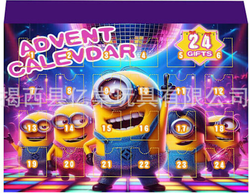 Gos- 2024 Minions Julegave Blind Box Julekalender 24 Nedtelling Overraskelse C