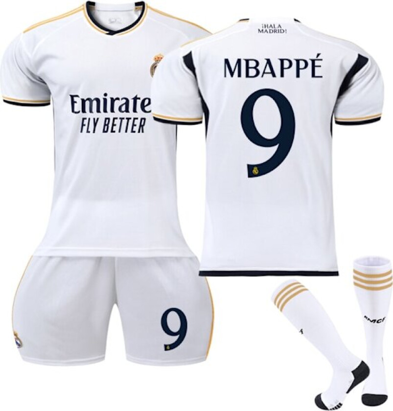23-24 Real Madrid Hjemme Barn Fotballdrakt Kit Nr. 9 Mbappé No. 9 Mbappé 24