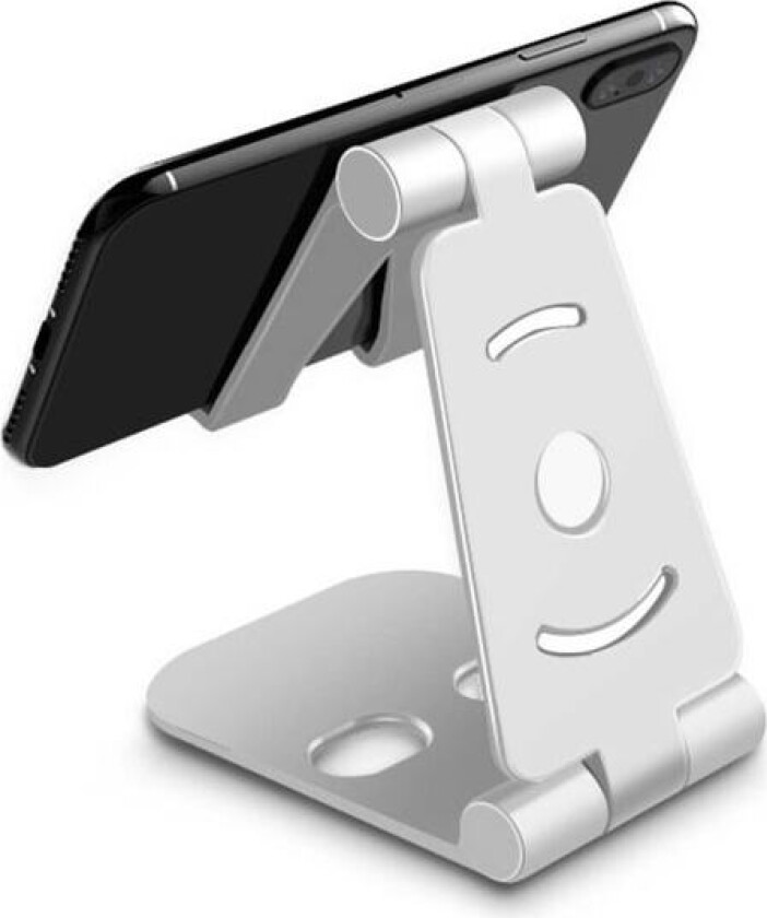 Sammenleggbart mobilstativ - sett for mobil, iPad, nettbrett hvit hvit