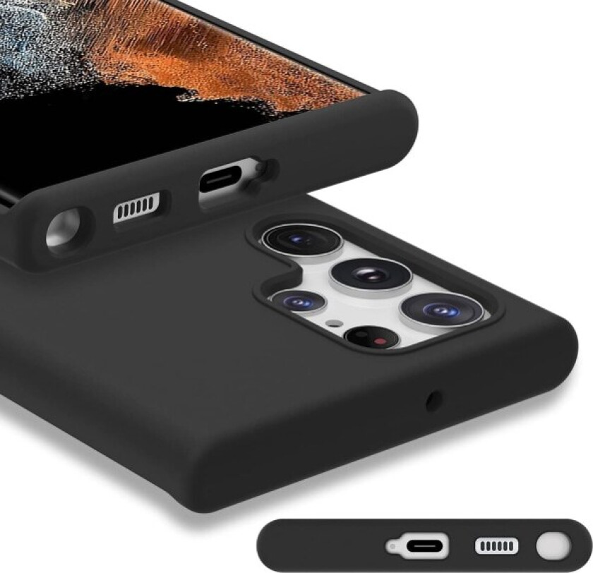 Samsung Galaxy S23 Ultra - Stilrent beskyttende tynt deksel Svart