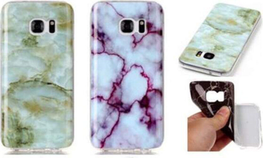 Deksel i gummi, Samsung Galaxy S6 Edge, Marmor Green
