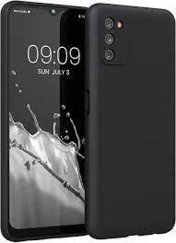 Deksel i gummi, Samsung A03s - Matt overflate Black