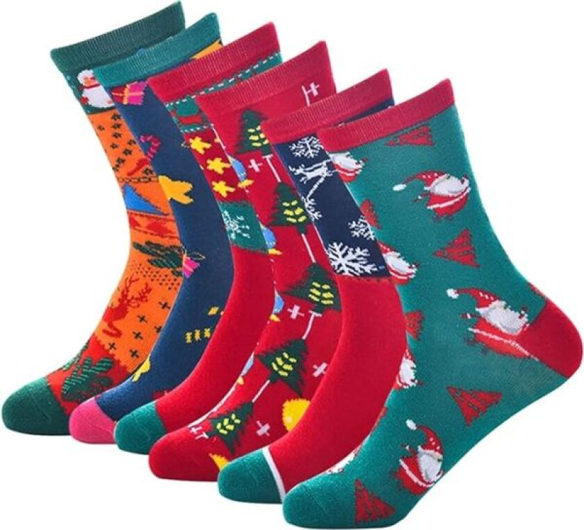 Jule sokker damer morsomme festlige crew casual sokker unisex bomull varme morsomme ferie voksen nyhet sokk