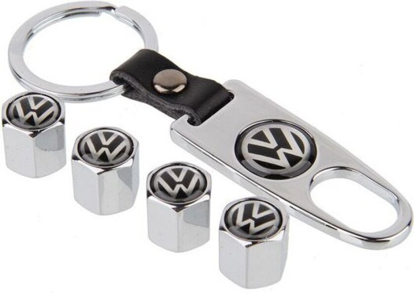 VW-logo ventilkapsler med nøkkelring Silver one size