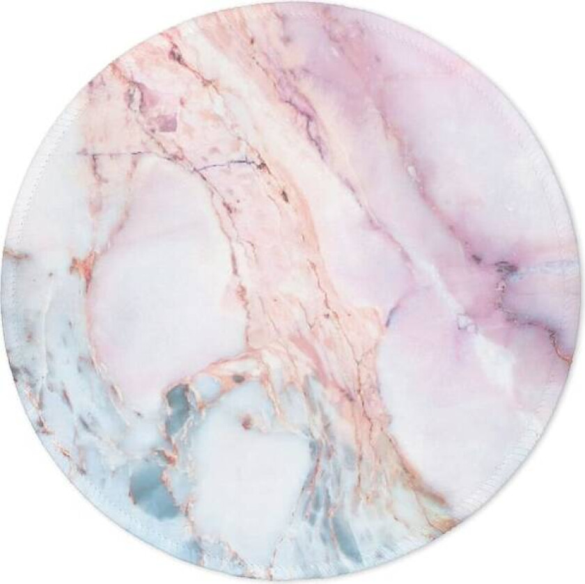 Marmor Rund Musematte, Rosa Marmor Tilpasset Premium-Teksturert Musematte