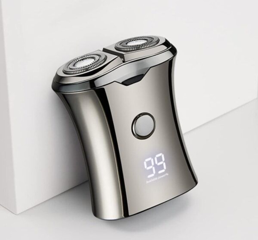 Elektrisk reiseskjer for menn for på farten, bærbar elektrisk barbermaskin for menn, våte og tørre roterende barbermaskiner for menn, trådløs miniskjer for barbering av skjegg