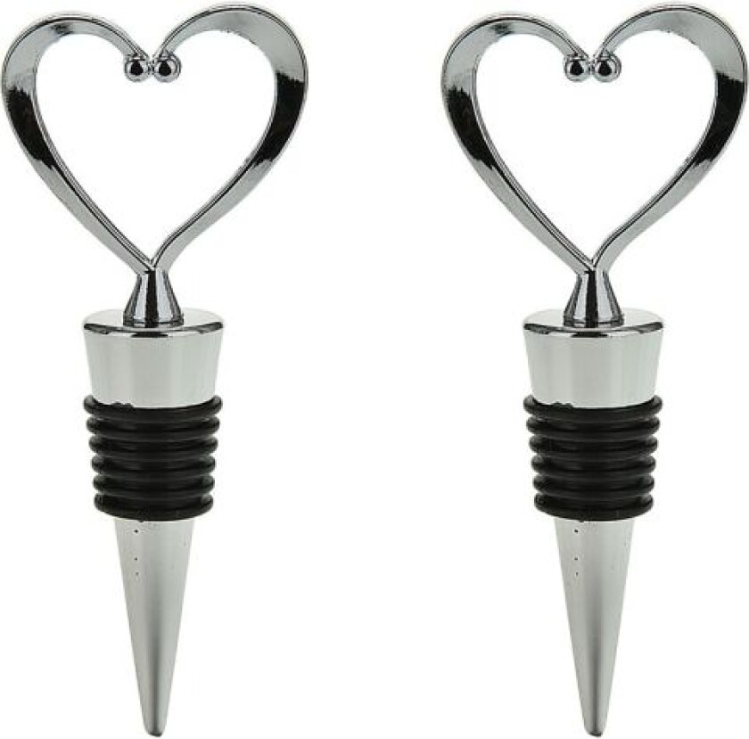 2 st Vinkork i silver - Hjärta